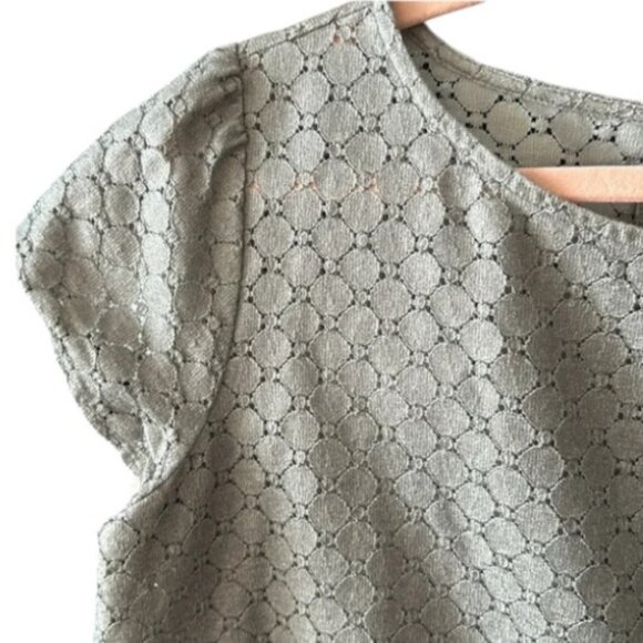 Loft by Ann Taylor silver coated cotton top size MP - Picture 2 of 5